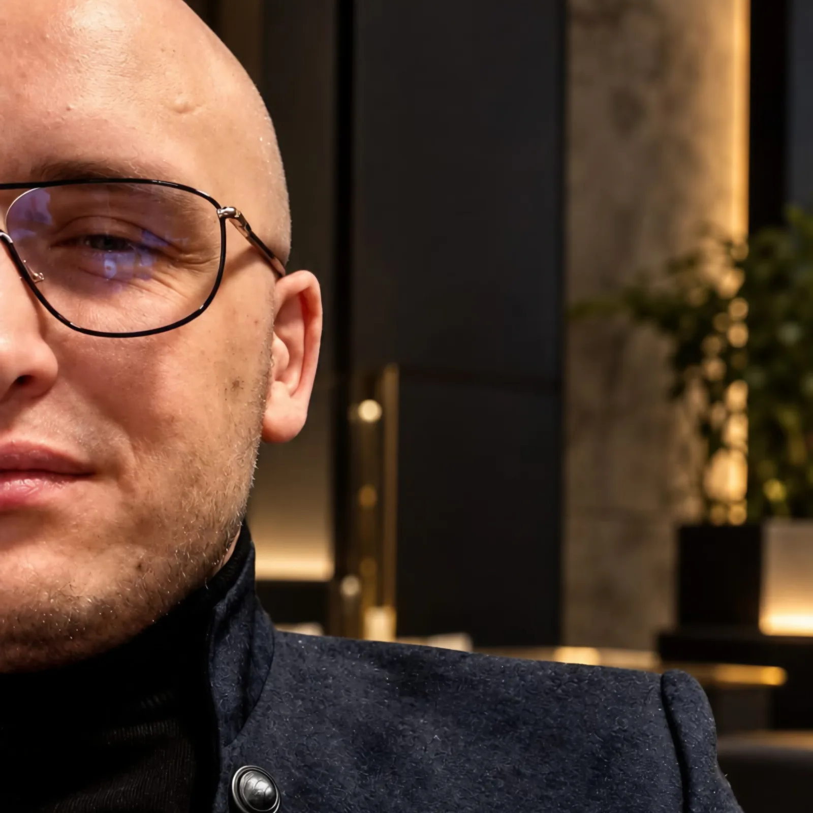 Kamil Jakubiec – zbliżenie portretowe we wnętrzu hotelu biznesowego